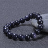 Blue Sandstone Bracelet — Polished Natural Stone Beads - Buddha Tibet xd000951