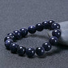 Blue Sandstone Bracelet — Polished Natural Stone Beads - Buddha Tibet xd000952