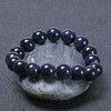 Blue Sandstone Bracelet — Polished Natural Stone Beads - Buddha Tibet xd000953