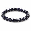 Blue Sandstone Bracelet — Polished Natural Stone Beads Buddha Tibet