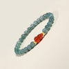 Blue Water Jade Gourd Bracelet — Red Fortune Beads for Everyday Luck - 6mmBuddha Tibet