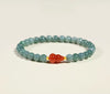 Blue Water Jade Gourd Bracelet — Red Fortune Beads for Everyday Luck - 6mmBuddha Tibet