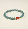Blue Water Jade Gourd Bracelet — Red Fortune Beads for Everyday Luck - 6mmBuddha Tibet
