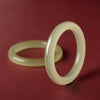 Blue-White Jade Round Bangle — Hetian-Style Everyday Jade Bracelet - Inner Diameter 52mmBuddha Tibet