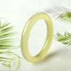 Blue-White Jade Round Bangle — Hetian-Style Everyday Jade Bracelet - Inner Diameter 52mmBuddha Tibet