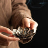 Bronze Lotus Incense Holder — Calm Your Mind with Inner Peace - Buddha Tibet xd00085