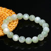 Green Moonstone Bracelet — 7A Natural Stone Beads, Rare Color Variant Buddha Tibet