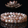 Orange Moonstone Bead Bracelet — Warm Peach Tones in One Strand