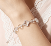 White Crystal Four-Leaf Clover Bracelet — New Chinese Style Luck Charm Buddha Tibet