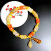 Xinjiang Gold-Thread Jade Bracelet — Bamboo Node & Barrel Bead Styles Buddha Tibet
