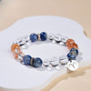 Zodiac White Crystal Bead Bracelet — Natural Stone Stretch Bracelet by Birth Sign