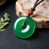 Chrysoprase Peace Buckle Pendant — Natural Green Jade for Protection