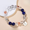Zodiac White Crystal Bead Bracelet — Natural Stone Stretch Bracelet by Birth Sign