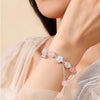 Cat's Eye & Pink Crystal Bell Tassel Bracelet — Delicate Charm Bracelet for Love & Positivity Buddha Tibet