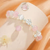 Cat's Eye & Pink Crystal Bell Tassel Bracelet — Delicate Charm Bracelet for Love & Positivity Buddha Tibet