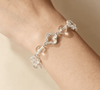 White Crystal Four-Leaf Clover Bracelet — New Chinese Style Luck Charm Buddha Tibet