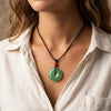 Chrysoprase Peace Buckle Pendant — Natural Green Jade for Protection