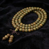 Argentine Green Sandalwood Mala Bracelet — 108-Bead Wood Mala for Daily Practice & Calm Buddha Tibet