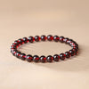 Wine Red Garnet Wrap Bracelet — Single or Three-Wrap Choice