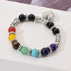 Chakra Healing Bracelet - Natural Stone Heart Charm Bracelet for Balance & Energy - Buddha Tibet xd00050