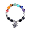 Chakra Healing Bracelet - Natural Stone Heart Charm Bracelet for Balance & Energy - Buddha Tibet xd000505