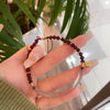 Chalcedony Half-Bangle with Garnet — Adjustable New-Chinese Style - Half-Bangle with GarnetBuddha Tibet