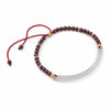 Chalcedony Half-Bangle with Garnet — Adjustable New-Chinese Style Buddha Tibet