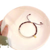 Chalcedony Half-Bangle with Garnet — Adjustable New-Chinese Style - Half-Bangle with GarnetBuddha Tibet