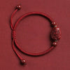 Chinese Zodiac Guardian Deity Bracelet — 2026 Horse Year Red String - Wine Red — Dragon/Snake: SamantabhadraBuddha Tibet