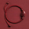Chinese Zodiac Guardian Deity Bracelet — 2026 Horse Year Red String - Wine Red — Goat/Monkey: VairocanaBuddha Tibet