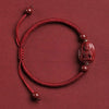 Chinese Zodiac Guardian Deity Bracelet — 2026 Horse Year Red String - Wine Red — Rooster: AcalaBuddha Tibet