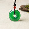 Chrysoprase Peace Buckle Pendant — Natural Green Jade for Protection - Buddha Tibet xd00076