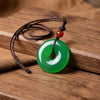 Chrysoprase Peace Buckle Pendant — Natural Green Jade for Protection - Buddha Tibet xd00076