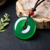 Chrysoprase Peace Buckle Pendant — Natural Green Jade for Protection - Buddha Tibet xd00076