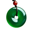Chrysoprase Peace Buckle Pendant — Natural Green Jade for Protection - Buddha Tibet xd00076