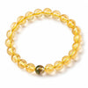 Citrine Bracelet With 5 Stone Pairings — Green Phantom, Agate, Sandalwood, Amber & Tiger Eye - Green Phantom Quartz8mmBuddha Tibet