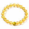 Citrine Bracelet With 5 Stone Pairings — Green Phantom, Agate, Sandalwood, Amber & Tiger Eye - Sandalwood8mmBuddha Tibet