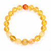 Citrine & Gold Rutile Luck Bead Bracelet — Natural Yellow Crystal With Golden Thread Inclusions - 10mmBuddha Tibet