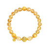 Citrine & Tiger Eye Wealth Charm Bracelet — Natural Tower Crystal With Gold Rutile Beads - Wealth Plate — Citrine, Golden Tiger Eye & RutileBuddha Tibet