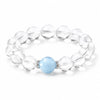 Clear Quartz & Aquamarine Bead Bracelet — Cool Stones for a Clear Head - 10mm BeadsBuddha Tibet