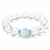 Clear Quartz & Aquamarine Bead Bracelet — Cool Stones for a Clear Head - 12mm BeadsBuddha Tibet