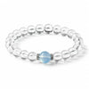 Clear Quartz & Aquamarine Bead Bracelet — Cool Stones for a Clear Head Buddha Tibet