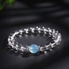 Clear Quartz & Aquamarine Bead Bracelet — Cool Stones for a Clear Head - 8mm BeadsBuddha Tibet