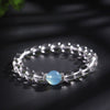 Clear Quartz & Aquamarine Bead Bracelet — Cool Stones for a Clear Head - 8mm BeadsBuddha Tibet