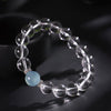 Clear Quartz & Aquamarine Bead Bracelet — Cool Stones for a Clear Head - 8mm BeadsBuddha Tibet