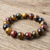 Colorful Tiger Eye Bracelet — Polished Beads in Multiple Sizes for Balance & Focus - Buddha Tibet xd0006601