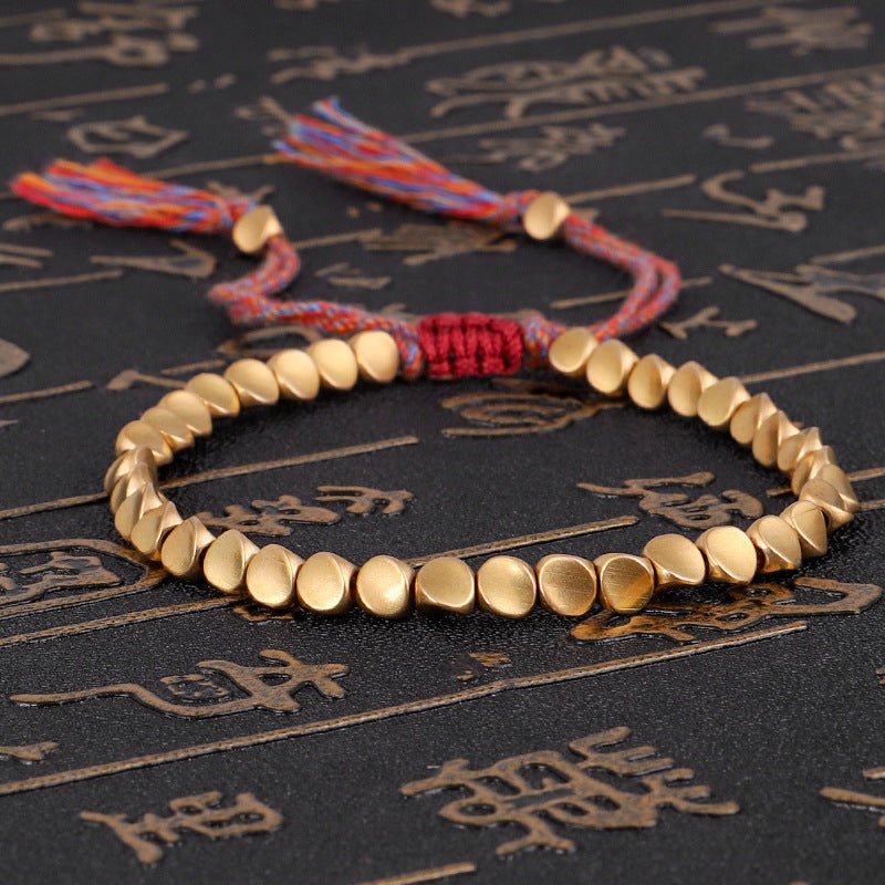 Copper Bead Bracelet - Tibetan Knot for Healing Buddha Tibet