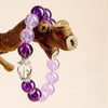 Uruguayan Amethyst Bracelet — Deep Violet Natural Stone Bead Buddha Tibet