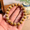 Liudao Wood Mala Bracelet — Six-Path Buddhist Prayer Beads in Natural Aged Hardwood Buddha Tibet