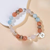 Zodiac White Crystal Bead Bracelet — Natural Stone Stretch Bracelet by Birth Sign